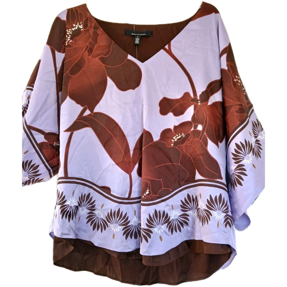 New! $99 WHBM Large Print Poncho Top Top Womens